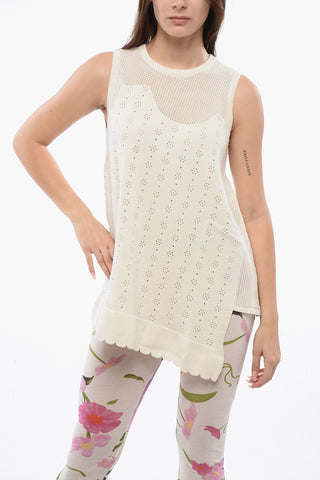 Sleeveless Top HANGING BY A THREAD with Mesh Detail