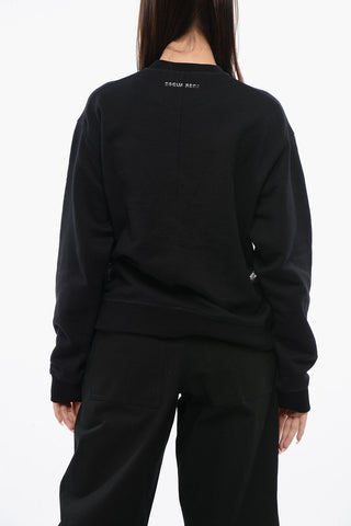 Crewneck Sweatshirt STAR with See-Through Inserts and Crystals