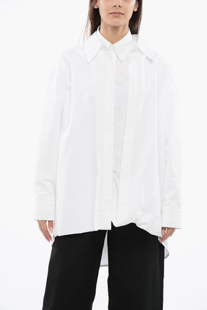 Poplin Oversized Shirt with Asymmetric Cut