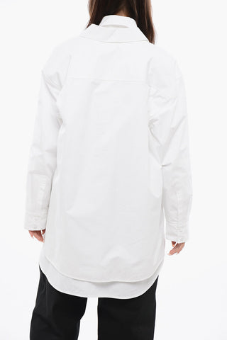 Poplin Oversized Shirt with Asymmetric Cut