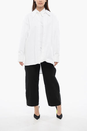 Oversize-Hemd aus Popelin mit asymmetrischem Schnitt