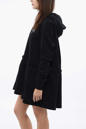 Sweatkleid mit Kapuze und besticktem Logo