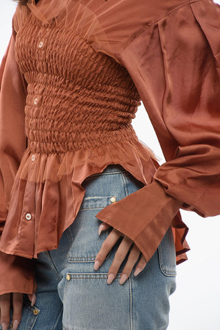 Blusa EVENING GATHERINGS In Raso Con Volant