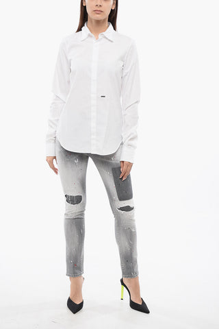 Spread Collar Popeline Shirt
