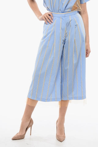 Pantaloni A Vita Alta NICE & BREEZY A Righe Con Pinces