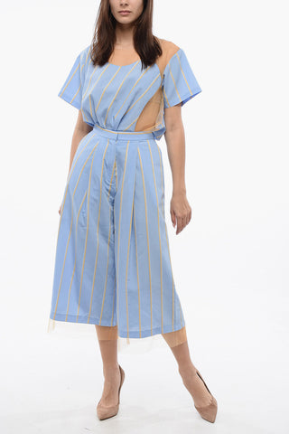 Pantaloni A Vita Alta NICE & BREEZY A Righe Con Pinces