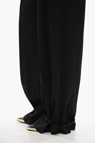 Pantaloni in Satin con Lacci sul Fondo