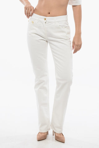 Jeans Straight Fit Con Logo Ricamato