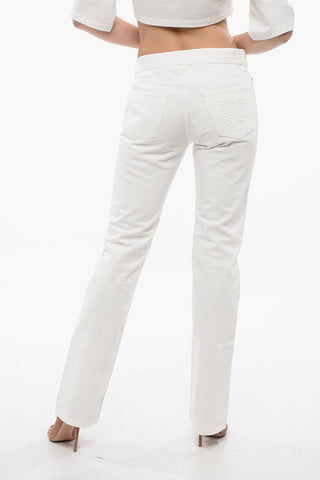 Jeans Straight Fit Con Logo Ricamato