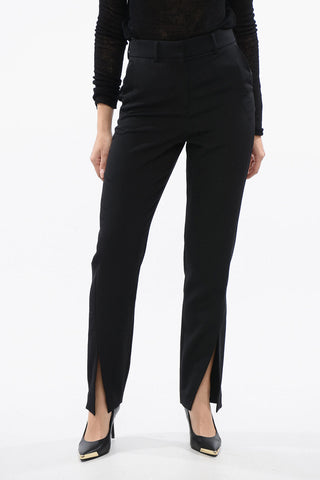Pantaloni A Vita Alta Con Spacchi Laterali