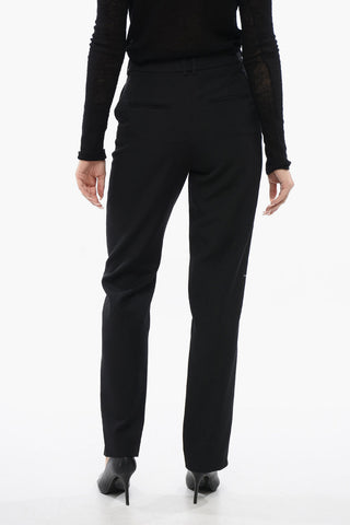 Pantaloni A Vita Alta Con Spacchi Laterali