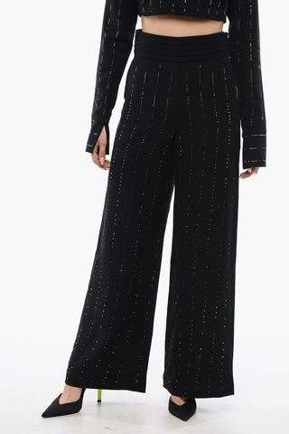 Pantaloni CUMMERBUND A Vita Alta Con Strass