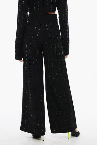 Pantaloni CUMMERBUND A Vita Alta Con Strass