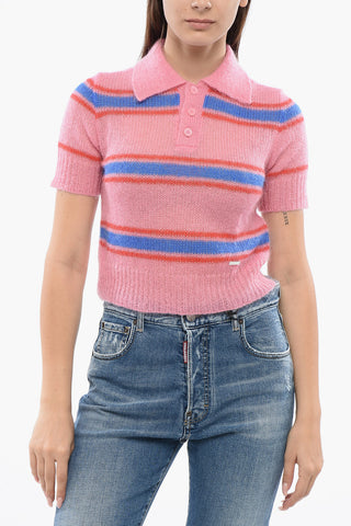 Polo Crop SOFT in Misto Mohair a Righe Balanced