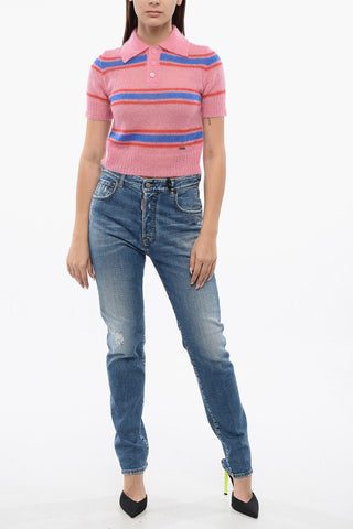 Polo Crop SOFT in Misto Mohair a Righe Balanced