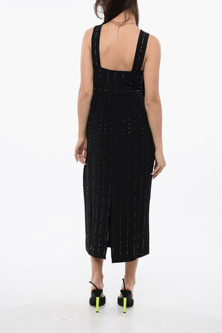 Vestito Midi Con Maxi Fiocco E Strass