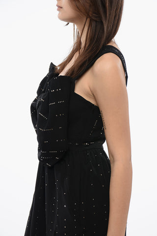 Vestito Midi Con Maxi Fiocco E Strass