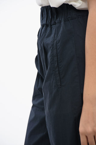 Cropped-Fit Cotton Poplin Trousers