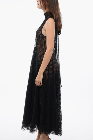 Sleeveless Lace REFLECT Maxi Dress With Bow Neckline