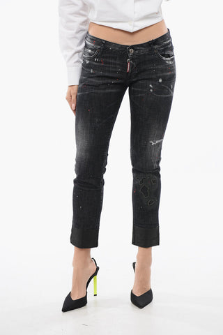 Stretch Denim Jeans JENNIFER CROPPED Vintage Effect 15cm