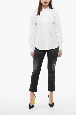Stretch Denim Jeans JENNIFER CROPPED Vintage Effect 15cm