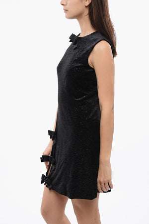 Samtkleid BOW & SLIT ärmellos mit Glitzer