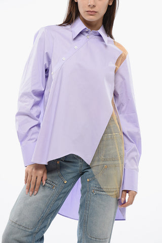 Asymmetrische Bluse FLOATING AWAY mit transparentem Detail
