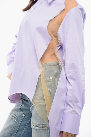 Asymmetrische Bluse FLOATING AWAY mit transparentem Detail