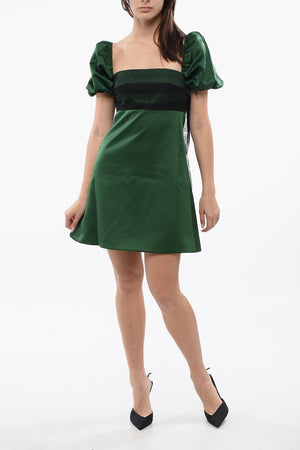 Mini-Kleid mit Keulenärmeln und Schleifendetail