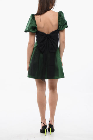 Mini-Kleid mit Keulenärmeln und Schleifendetail