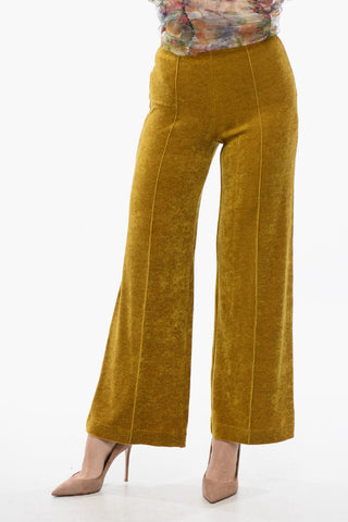 Pantaloni In Velluto A Vita Alta