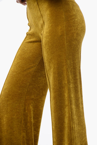 Pantaloni In Velluto A Vita Alta