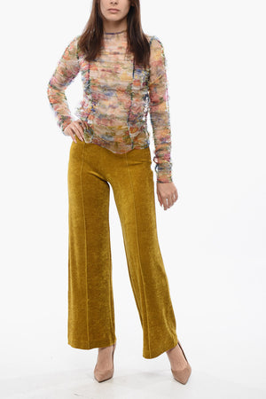 Pantaloni In Velluto A Vita Alta