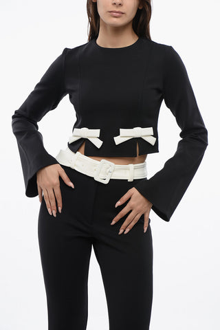 Cropped-Top mit langen Ärmeln und Schleifendetails