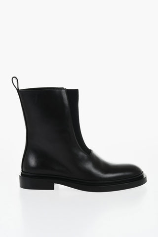 Stivaletti In Pelle Con Inserto Elasticizzato