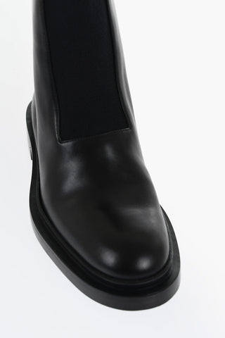 Stivaletti In Pelle Con Inserto Elasticizzato