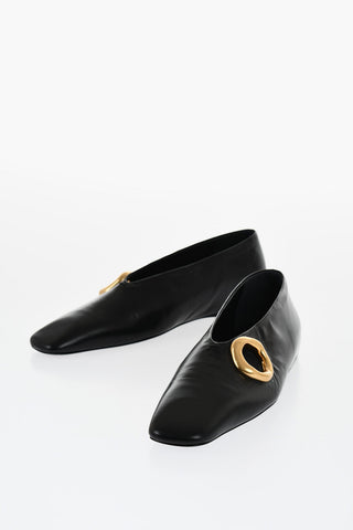 Leather Ballerias With Cutout Details