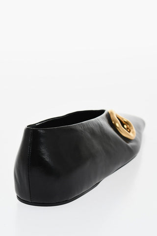 Leather Ballerias With Cutout Details