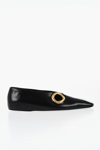Leather Ballerias With Cutout Details