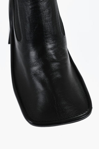 Crackle Leather Chelsea Booties 7 cm