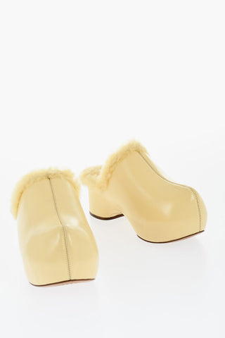Zoccoli In Pelle Con Imbottitura Shearling 