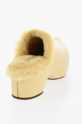 Zoccoli In Pelle Con Imbottitura Shearling 