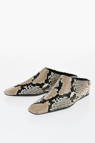 Python Printed Leather Mules