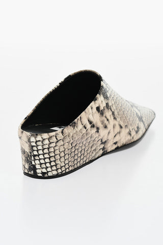 Python Printed Leather Mules
