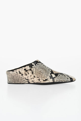 Python Printed Leather Mules