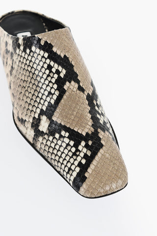 Python Printed Leather Mules