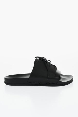 Rubber Slides With Lace-up Detail