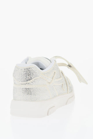 Suede OUT OF OFFICE Low Top Sneakers with Rhinestone Embellishment