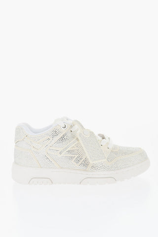 Suede OUT OF OFFICE Low Top Sneakers with Rhinestone Embellishment