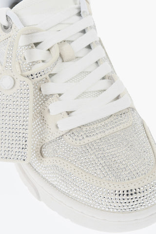 Suede OUT OF OFFICE Low Top Sneakers with Rhinestone Embellishment